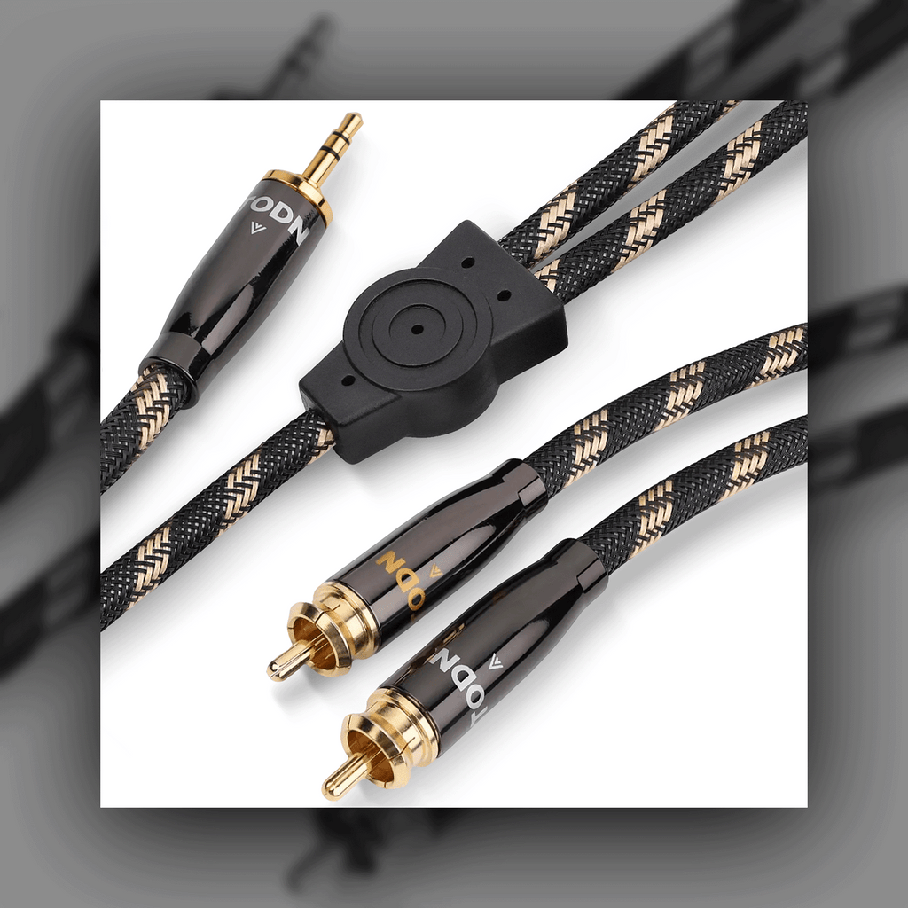 Primda Audiophile Audio Cable Stereo 3.5mm Male to 2 RCA Male Red for Smartphone, MP3,CD, Tablets, Speakers,Home Theater,HDTV (Right Angle 3.5mm (6 Feet Primda Audiophile Audio Cable Stereo 3.5mm Male to 2 RCA Male Red for Smartphone, MP3,CD, Tablets, Speakers,Home Theater,HDTV (Right Angle 3.5mm (6 Feet