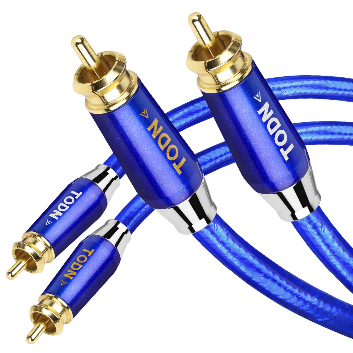 TODN RCA Cables 3ft for Audiophile with Silver-Plated-OCC Core and Triple Shielding RCA Audio Cable Male to Male for CD/DVD/Amps