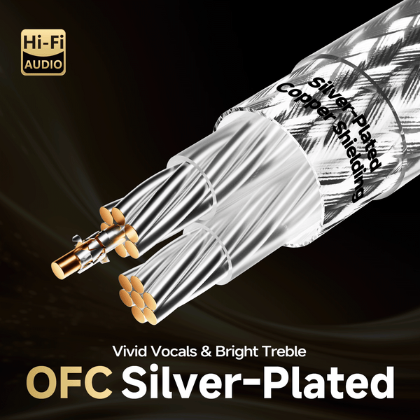 TODN High-End Silver-Plated OFC Phono Cable with Ground Turntable Cable