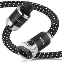 TODN Power EMI Filter Cable with Dual Shielded for Clean up Power, Noise Reduction - Silver-Plated OFC, Rhodium-Plated Plug IEC C14 to C15, 17.5mm, 1.15ft/0.35m