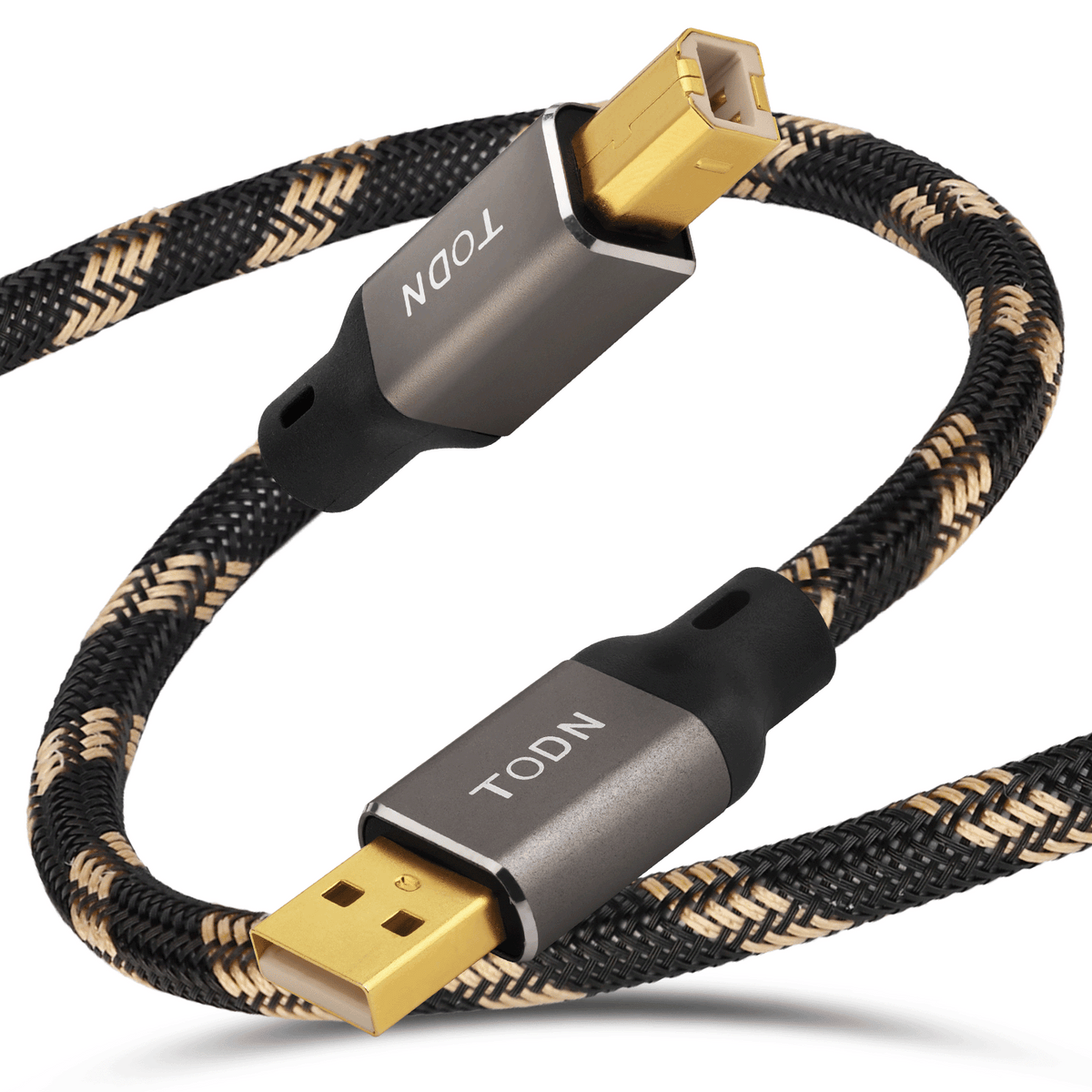 TODN HiFi USB Digital Audio Cable, USB A to B for Audiophile, O-C-C Core, DAC Cable for Computer/Sound Card/Piano/Amps