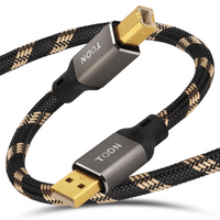 TODN HiFi USB Digital Audio Cable, USB A to B for Audiophile, O-C-C Core, DAC Cable for Computer/Sound Card/Piano/Amps