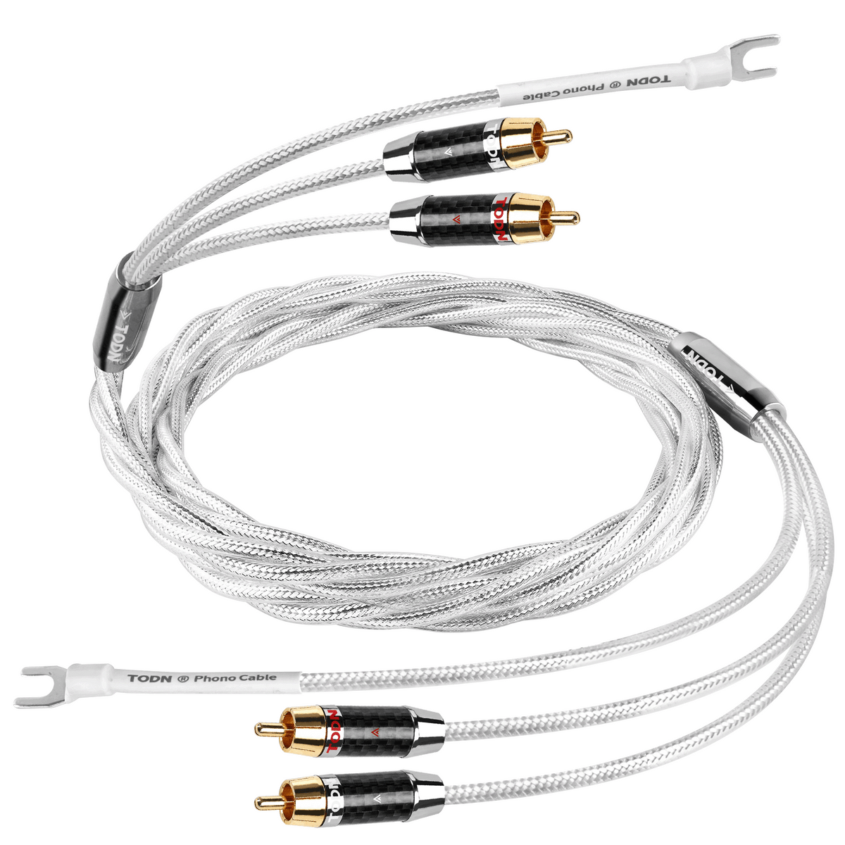 TODN High-End Silver-Plated OFC Phono Cable with Ground Turntable Cable