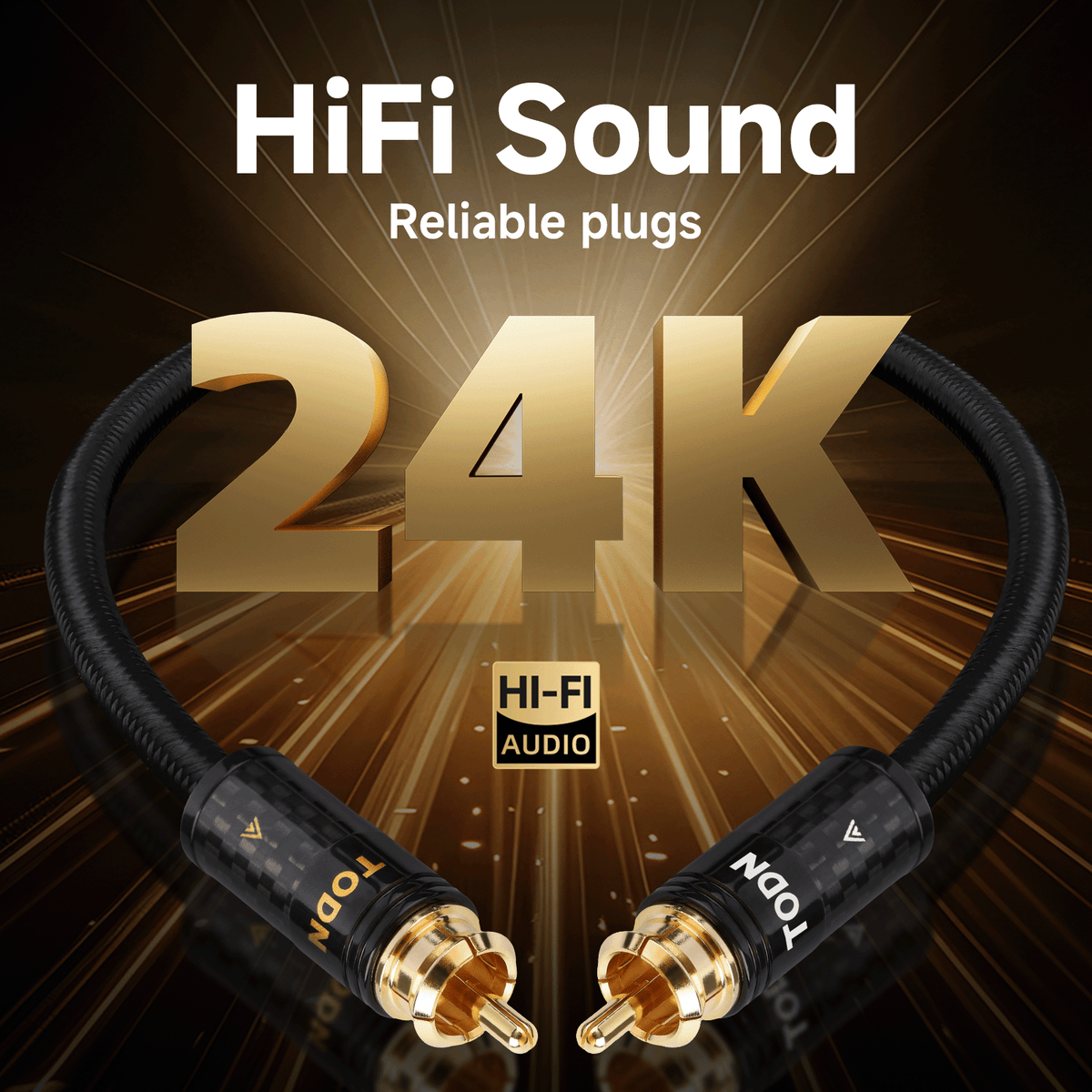 TODN HiFi 3.5mm to RCA Cable for Audiophile with Silver+OCC Core and Dual Shielded Stereo RCA AUX Cable