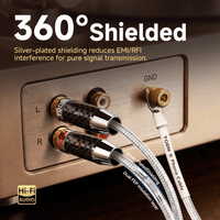 TODN High-End Silver-Plated OFC Phono Cable with Ground Turntable Cable
