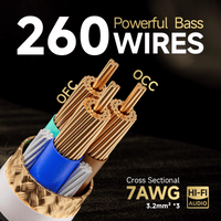 TODN Audiophile Audio Power Cable 7 AWG OFC+OCC Cores HiFi Power Cord with Carbon Fiber Shell, 24K Gold Plated US Plug, Φ17.5mm