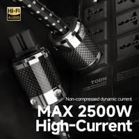 TODN HiFi Audio Power Cable for Audiophile with 7 AWG Silver-Plated OFC, Platinum-Plated 3 Prong Power Cord Plug/IEC C15, Φ17.5mm