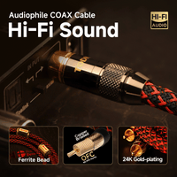 TODN HiFi Digital Coaxial Audio Cable for Audiophile 75 Ohm SPDIF Coax with OFC Core, Dual Shielded, 24K Gold-Plated Plug