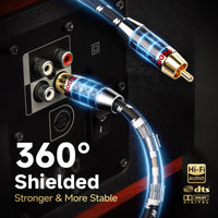 TODN Audiophile Digital Coaxial Audio Cable RCA to RCA Male Subwoofer Cable 75-Ohm SPDIF Coax with OCC-Core Dual Shielded for HiFi Systems