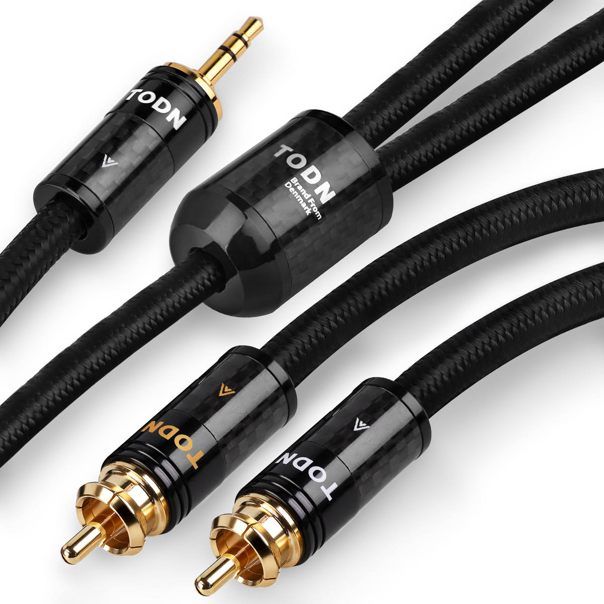 TODN HiFi 3.5mm to RCA Cable for Audiophile with Silver+OCC Core and Dual Shielded Stereo RCA AUX Cable