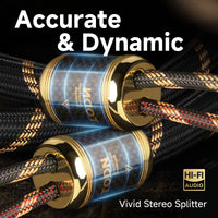 TODN HiFi Speaker Cable with Banana Plugs and Spade Plugs for Audiophile, 5 AWG OCC-Core, Dual Shielded Banana Plug Audio Cables
