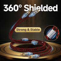 TODN RCA Cables for Audiophile 3ft HiFi Stereo Shielded RCA to RCA Audio Cable for Car, Subwoofer, 4-Core OFC, 5μ Gold Plated Plug (1 Pair)