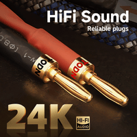 TODN HiFi Speaker Cable with Banana Plugs for Audiophile with OFC, 24K Gold-Plated Banana to Banana Plug
