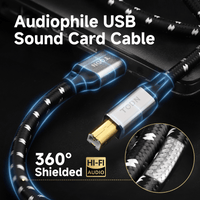 TODN Printer Cable USB A to USB B with OFC Core, HiFi USB 2.0 DAC Cable Audiophile for Sound Card/Piano/Amps