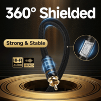 TODN Audiophile RCA Cables 3ft HiFi RCA Audio Cable Male to Male with Sliver-Plated O-C-C Core for Home Stereo System