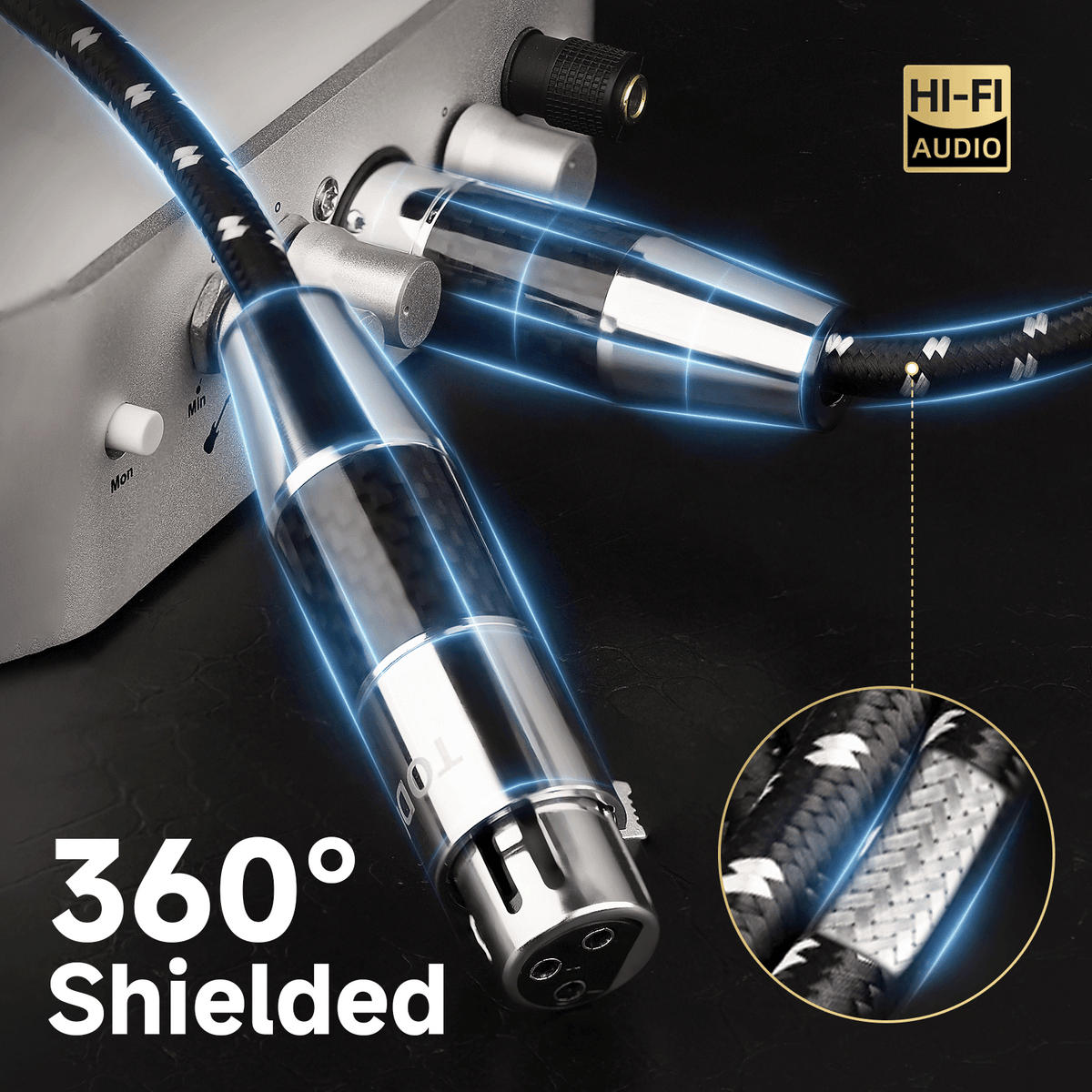 TODN Audiophile XLR Balanced Cable, Shielded Microphone Cable for Studio Recording and Live Performances, OFC Core, Male to Female