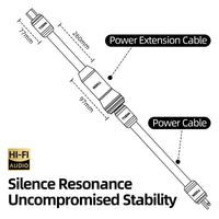 TODN Power EMI Filter Cable with Dual Shielded for Clean up Power, Noise Reduction - Silver-Plated OFC, Rhodium-Plated Plug IEC C14 to C15, 17.5mm, 1.15ft/0.35m