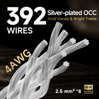 TODN Audiophile Power Cable 4 AWG HiFi Audio Power Cord with Silver-Plated O-C-C, Carbon Fiber Shell, Rhodium-Plated US Plug, Φ17.5mm