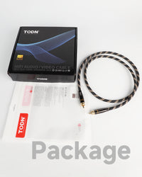 TODN HiFi Digital Coaxial Audio Cable for Audiophile 75-Ohm SPDIF Coax with O-C-C Core, Dual Shielded, 24K Gold-Plated Plug