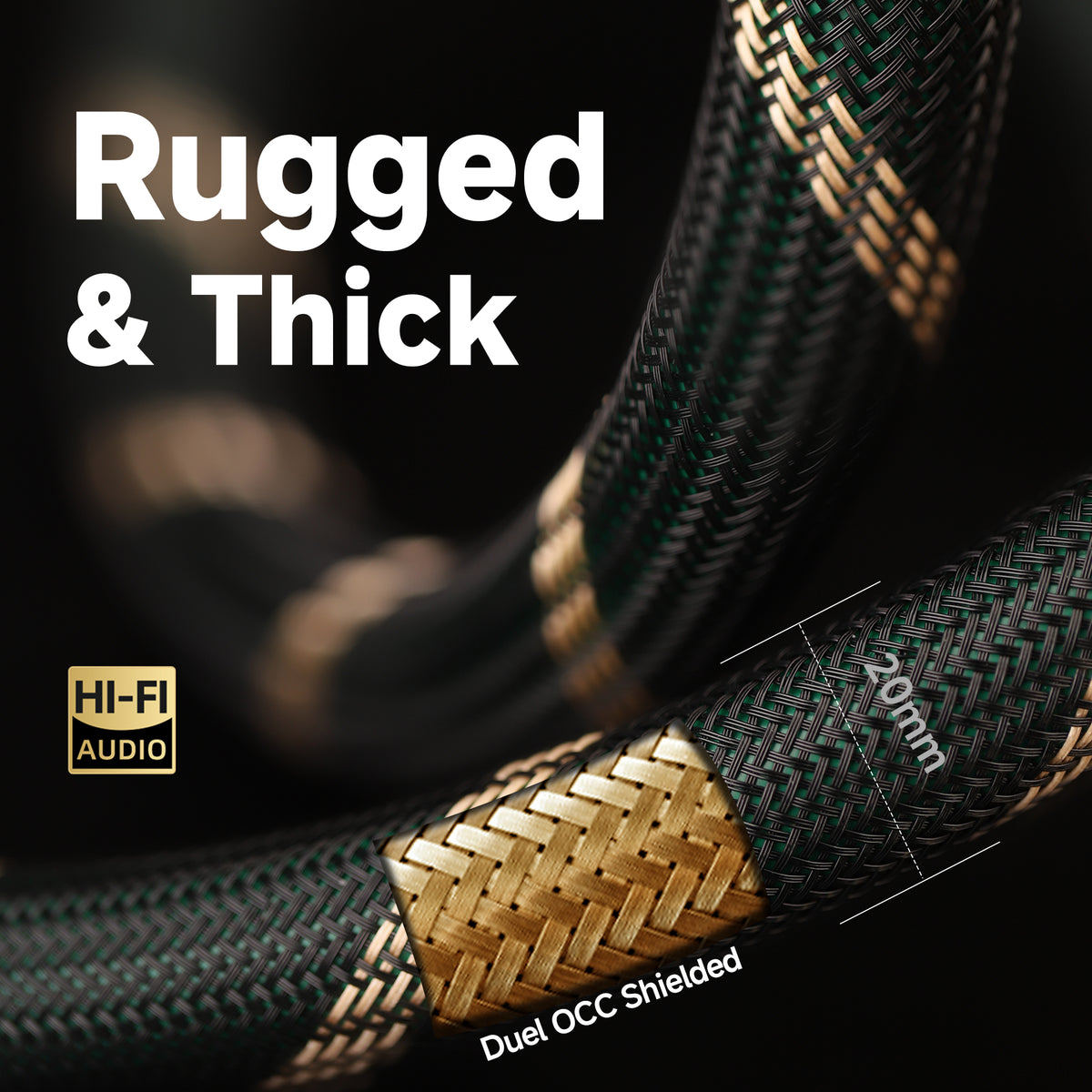 TODN HiFi Speaker Cable with Banana Plugs and Spade Plugs for Audiophile, 5 AWG OCC-Core, Dual Shielded Banana Plug Audio Cables