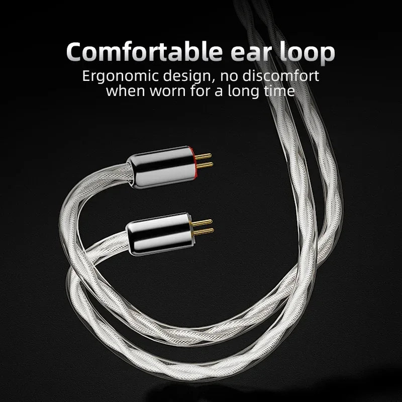 TODN Graphene-Enhanced 8-Core Silver-Plated 6N OCC IEM Cable, 192-Strand Litz Braided Audiophile Replacement Cable, 4.4mm Balanced to 0.78mm 2-Pin for In-Ear Monitors