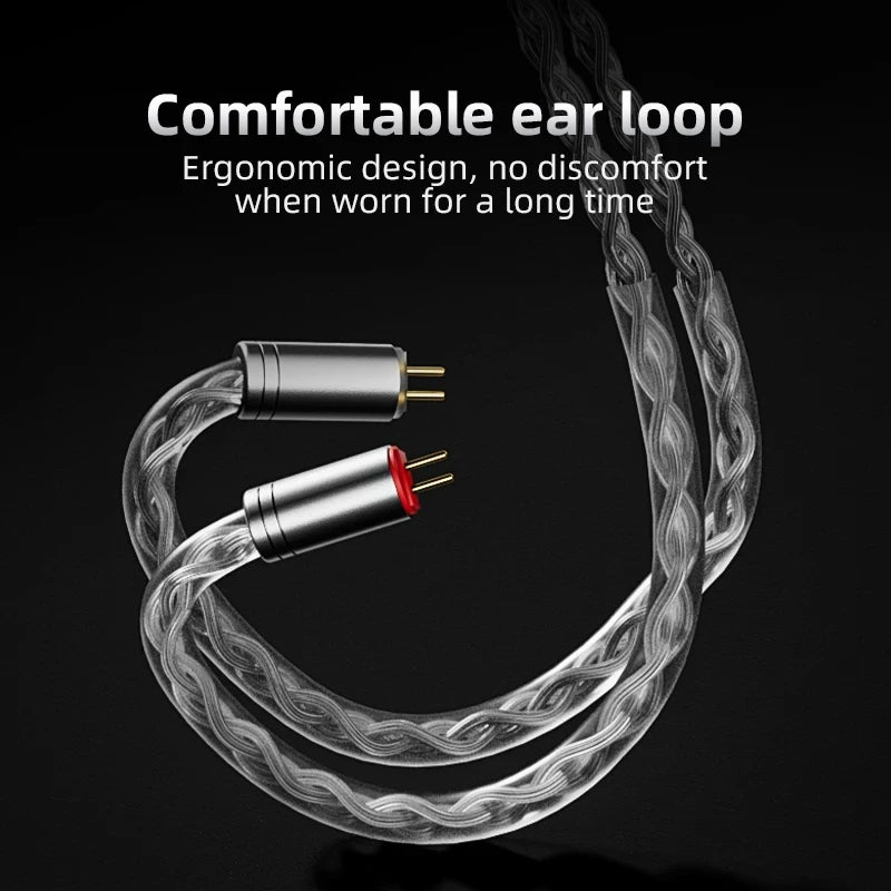 TODN 16-Core Silver-Plated 6N OCC IEM Cable, 224-Strand Litz Braided Audiophile Replacement Cable, 4.4mm Balanced Plug to 0.78mm 2-Pin for In-Ear Monitors