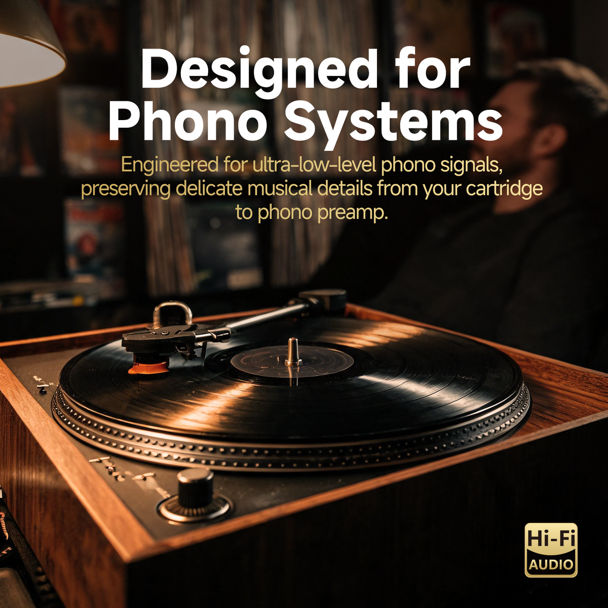 TODN High-End Silver-Plated OFC Phono Cable with Ground Turntable Cable