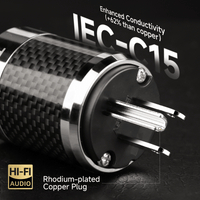 TODN HiFi Audio Power Cable for Audiophile with 7 AWG Silver-Plated OFC, Platinum-Plated 3 Prong Power Cord Plug/IEC C15, Φ17.5mm
