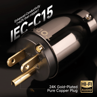 TODN HiFi Audio Power Cable for Audiophile with 7 AWG O-C-C Cores, 24K Gold Plated 3 Prong Power Cord Plug/IEC C15, Φ17.5mm
