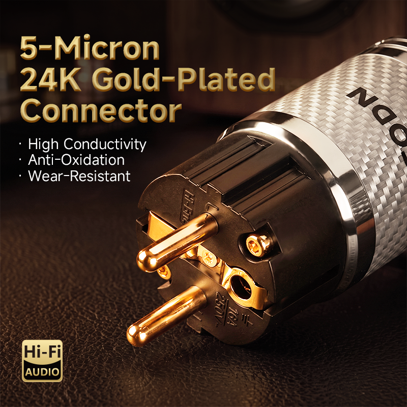 TODN HiFI Power Cable EU/US Series 7N Silver Plated OCC Conductor Audio Power Cable for Power Filters DAC Amplifier Audiophile