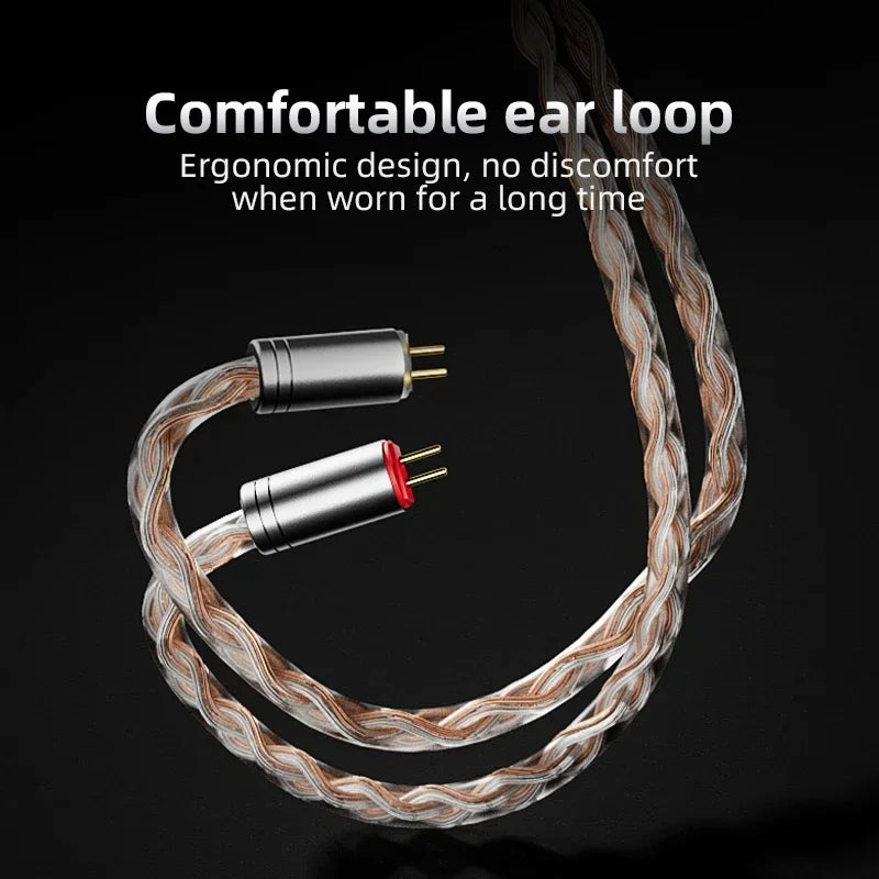 TODN 8-Core Silver-Plated 6N OCC IEM Cable, 224-Strand Litz Braided Audiophile Replacement Cable, 3.5mm Stereo Plug to 0.78mm 2-Pin for In-Ear Monitors, DACs and Headphone Amps