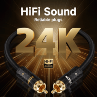 TODN Audiophile RCA Cables 3ft HiFi RCA Audio Cable Male to Male with Sliver-Plated O-C-C Core for Home Stereo System