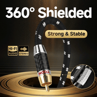 TODN RCA Cables Audiophile Male to Male Stereo Shielded HiFi OFC Car Audio RCA Cable for Sub, Amp, Phono (1 pair)