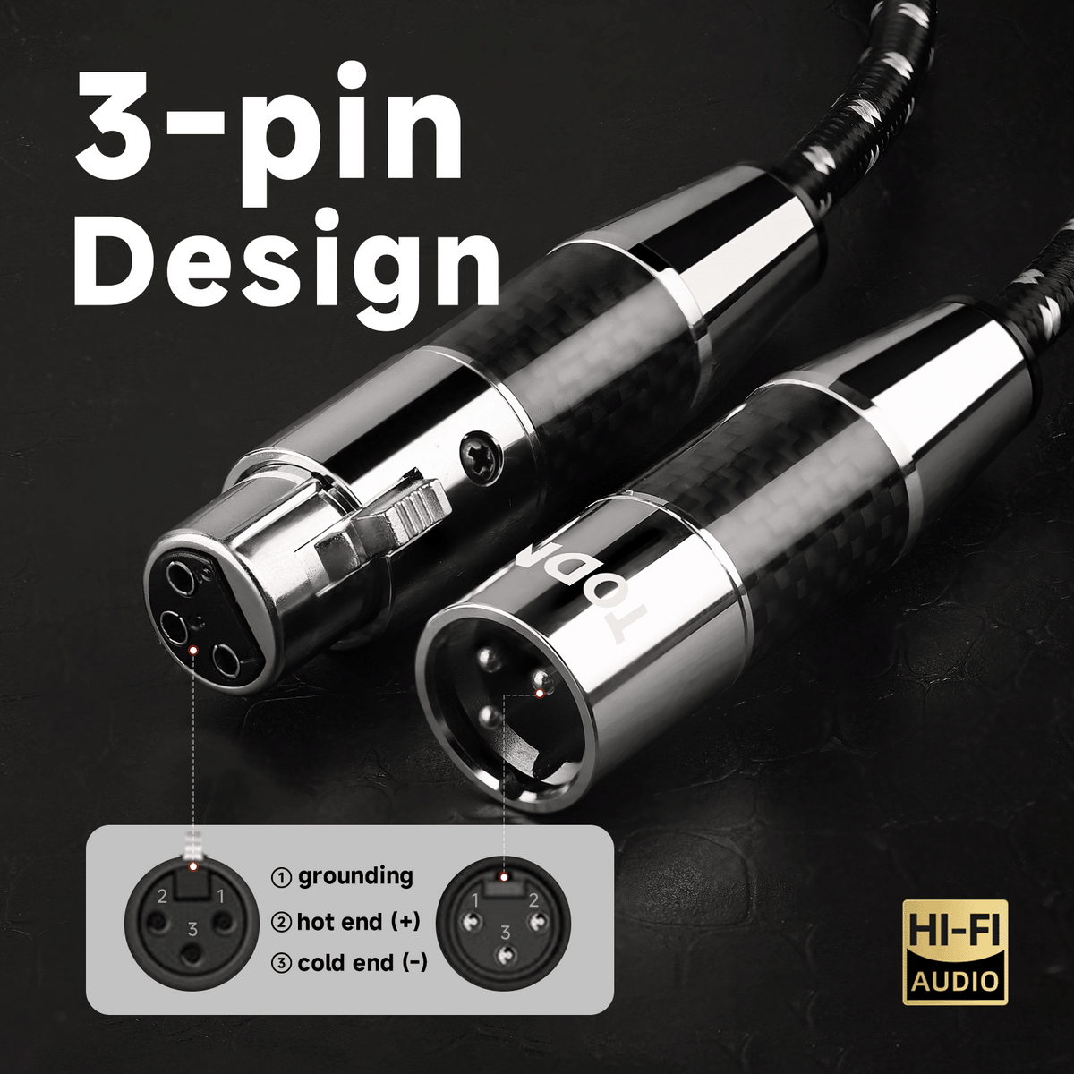 TODN Audiophile XLR Balanced Cable, Shielded Microphone Cable for Studio Recording and Live Performances, OFC Core, Male to Female