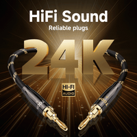 TODN HiFi Speaker Cable with Banana Plugs and Spade Plugs for Audiophile, 5 AWG OCC-Core, Dual Shielded Banana Plug Audio Cables
