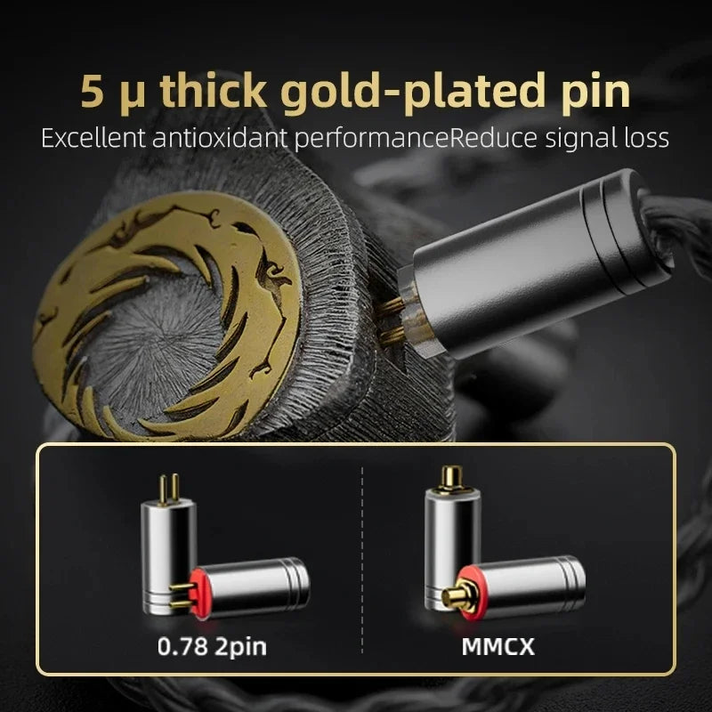 TODN 16-Core Silver-Plated 6N OCC IEM Cable, 224-Strand Litz Braided Audiophile Replacement Cable, 4.4mm Balanced Plug to 0.78mm 2-Pin for In-Ear Monitors