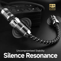 TODN Power EMI Filter Cable with Dual Shielded for Clean up Power, Noise Reduction - Silver-Plated OFC, Rhodium-Plated Plug IEC C14 to C15, 17.5mm, 1.15ft/0.35m