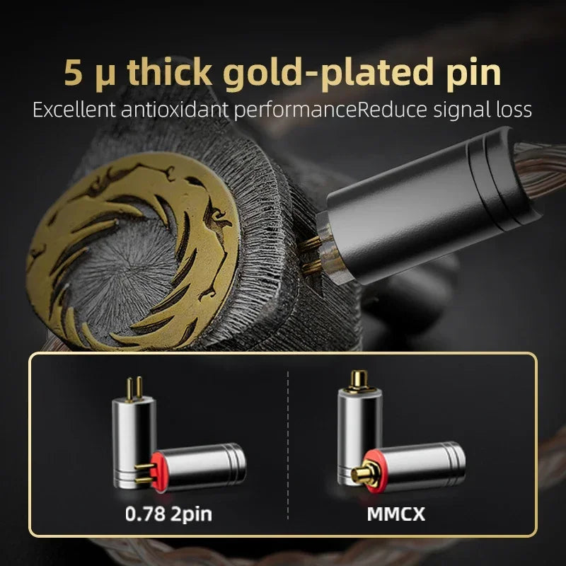 TODN 8-Core Silver-Plated 6N OCC IEM Cable, 224-Strand Litz Braided Audiophile Replacement Cable, 3.5mm Stereo Plug to 0.78mm 2-Pin for In-Ear Monitors, DACs and Headphone Amps