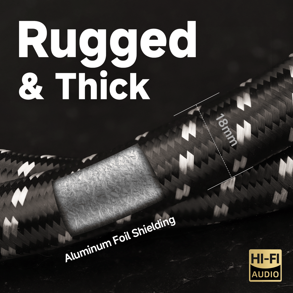 TODN HiFi Speaker Cable with Banana Plug and Spade Plug for Audiophile 7 AWG Silver-Plated O-C-C, Tri-Shielded