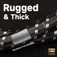 TODN HiFi Speaker Cable with Banana Plug and Spade Plug for Audiophile 7 AWG Silver-Plated O-C-C, Tri-Shielded
