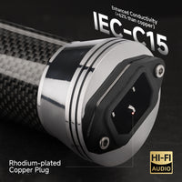 TODN Power EMI Filter Cable with Dual Shielded for Clean up Power, Noise Reduction - Silver-Plated OFC, Rhodium-Plated Plug IEC C14 to C15, 17.5mm, 1.15ft/0.35m