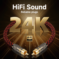 TODN HiFi Digital Coaxial Audio Cable for Audiophile 75 Ohm SPDIF Coax with OFC Core, Dual Shielded, 24K Gold-Plated Plug