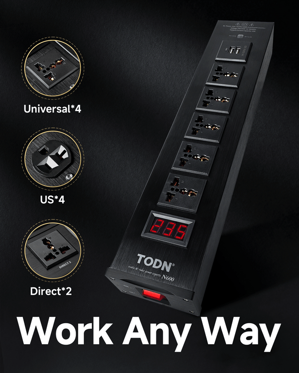 TODN Audio Power Conditioner for Studio - Clean up Power/Noise Reduction/Surge Protection/Improved Performance, CE-EMC/LVD Certified - N600