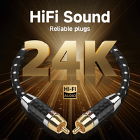 TODN RCA Cables Audiophile Male to Male Stereo Shielded HiFi OFC Car Audio RCA Cable for Sub, Amp, Phono (1 pair)