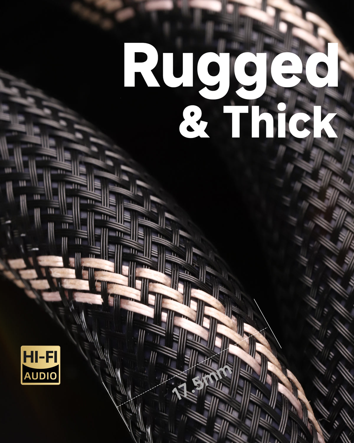 TODN Audiophile Audio Power Cable 7 AWG OFC+OCC Cores HiFi Power Cord with Carbon Fiber Shell, 24K Gold Plated US Plug, Φ17.5mm