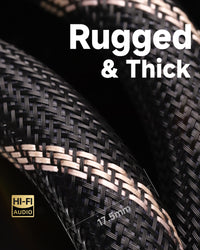 TODN Audiophile Audio Power Cable 7 AWG OFC+OCC Cores HiFi Power Cord with Carbon Fiber Shell, 24K Gold Plated US Plug, Φ17.5mm