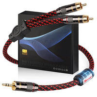 TODN 3.5mm to RCA Audio Cable for Audiophile with OFC Core, Shielded RCA to AUX Cable for Smartphone/Tablets to Speaker/Amps/Stereos (3ft/1m)