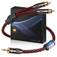 TODN 3.5mm to RCA Audio Cable for Audiophile with OFC Core, Shielded RCA to AUX Cable for Smartphone/Tablets to Speaker/Amps/Stereos (3ft/1m)