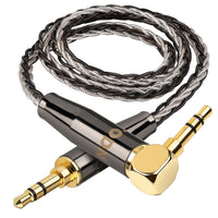 TODN HiFi 3.5mm Audio Cable for Audiophile 90 Degree AUX to AUX Cord with OCC+Silver Core for Car Stereo/Headphones/Tablets (1.64ft/0.5m)
