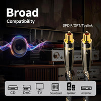 TODN Optical Audio Cable Digital Fiber Optic Toslink S/PDIF Cable Surround Sound System for TV, PS4, Xbox, CD (3ft/1m)